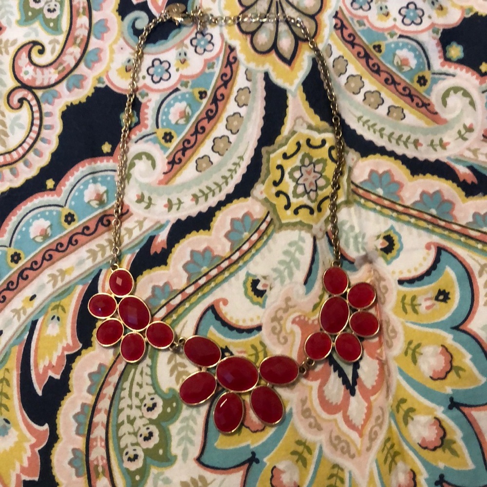 Red statement necklace